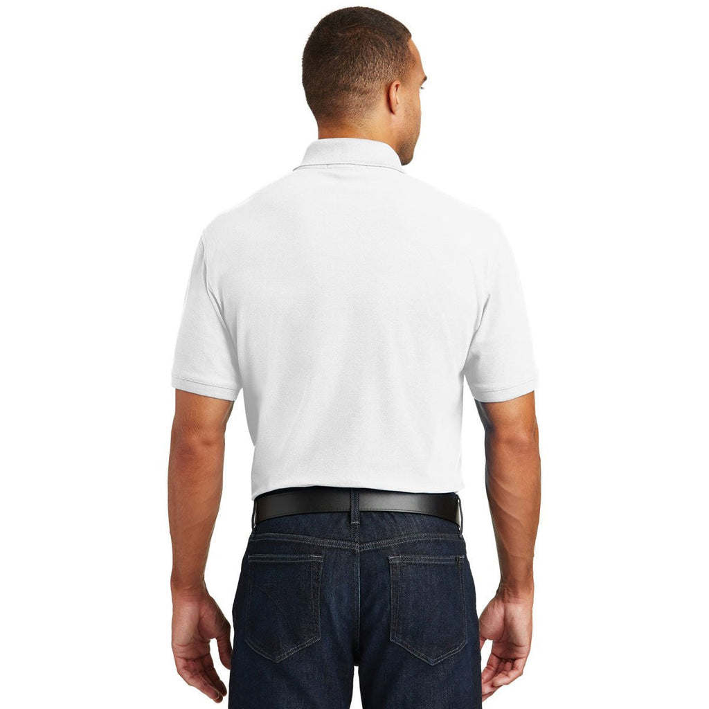 Port Authority Men's White Core Classic Pique Pocket Polo