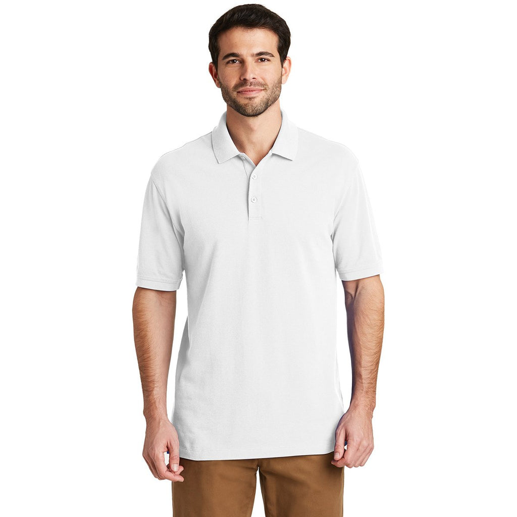 Port Authority Men's White Ezcotton Polo