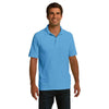 Port & Company Men's Aquatic Blue Ring Spun Pique Polo