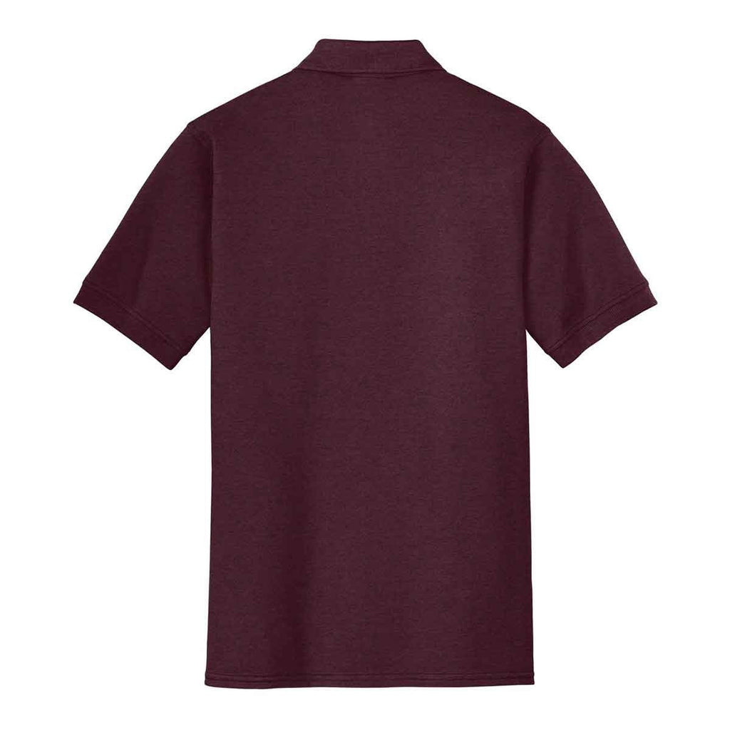Port & Company Men's Athletic Maroon Ring Spun Pique Polo