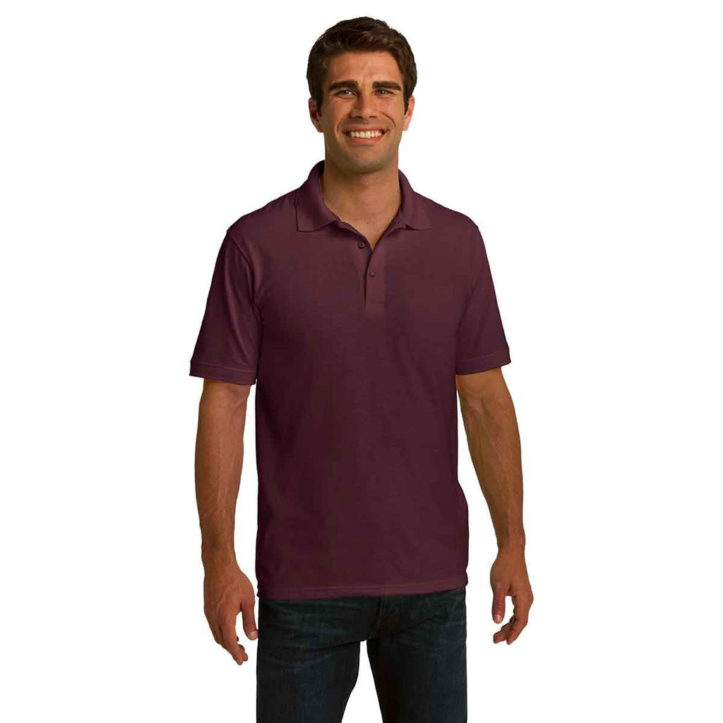 Port & Company Men's Athletic Maroon Ring Spun Pique Polo