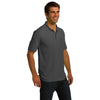 Port & Company Men's Charcoal Ring Spun Pique Polo