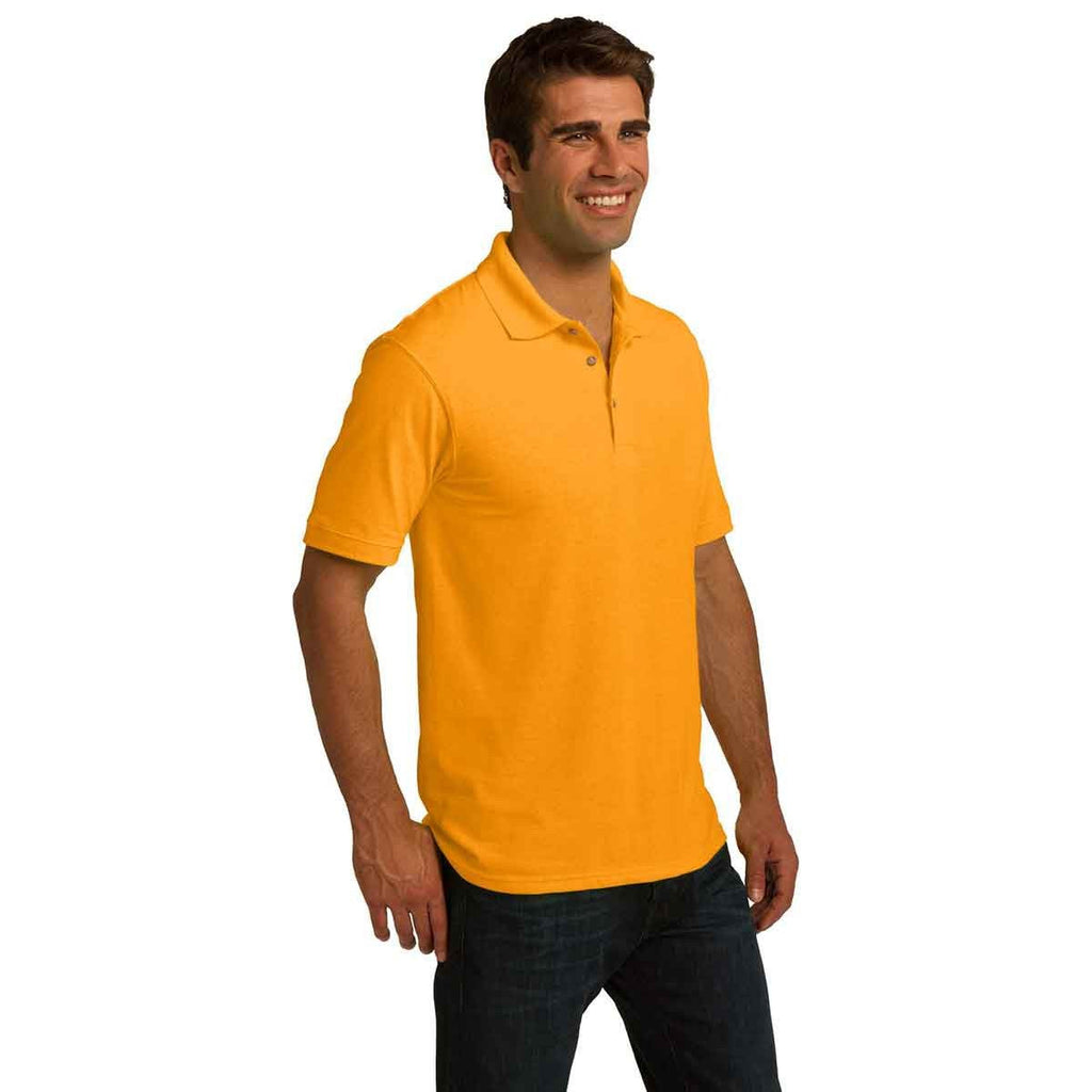 Port & Company Men's Gold Ring Spun Pique Polo