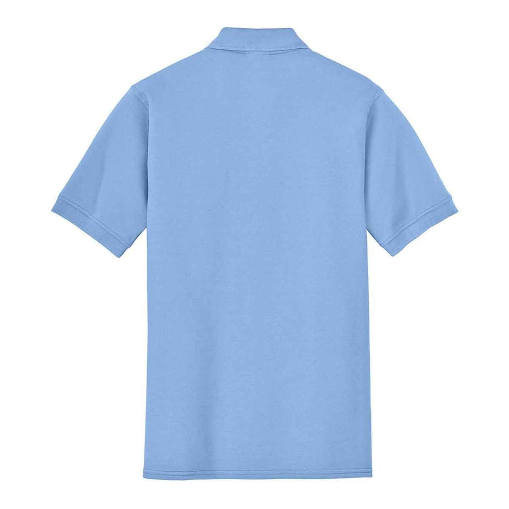 Port & Company Men's Light Blue Ring Spun Pique Polo