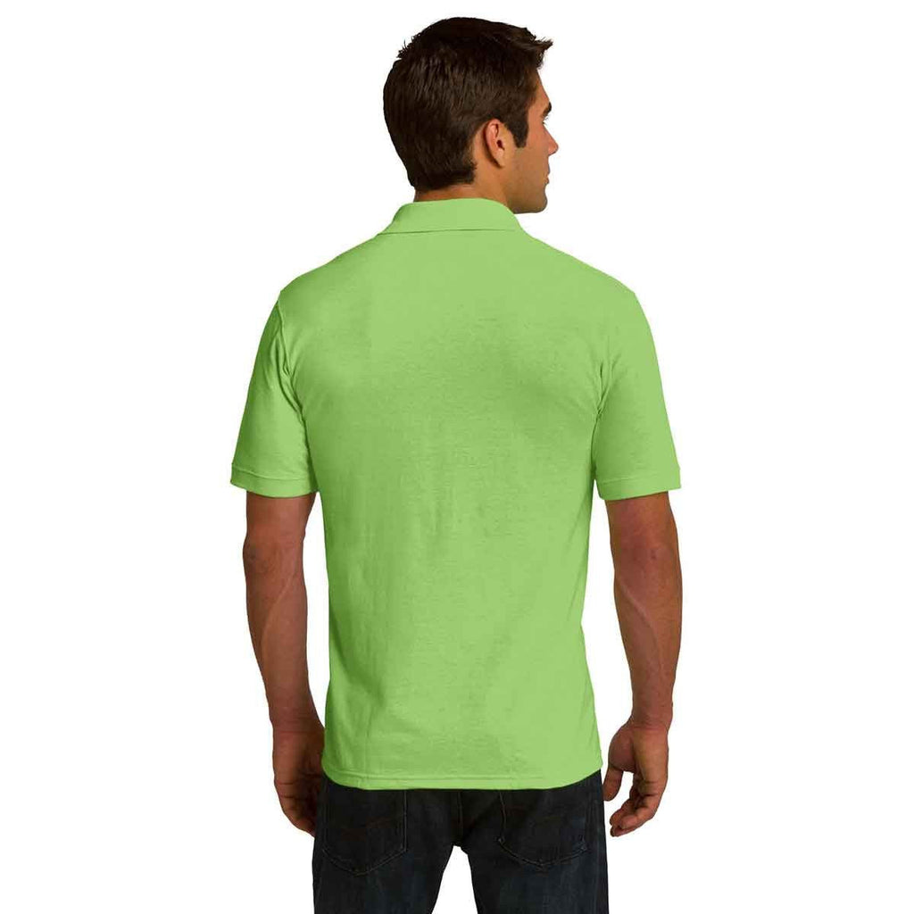 Port & Company Men's Lime Ring Spun Pique Polo