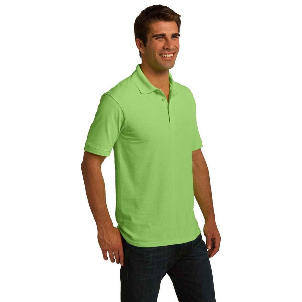 Port & Company Men's Lime Ring Spun Pique Polo