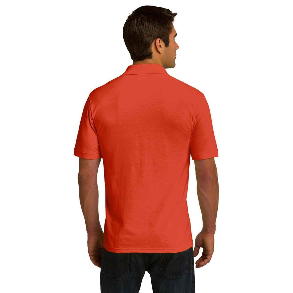 Port & Company Men's Orange Ring Spun Pique Polo