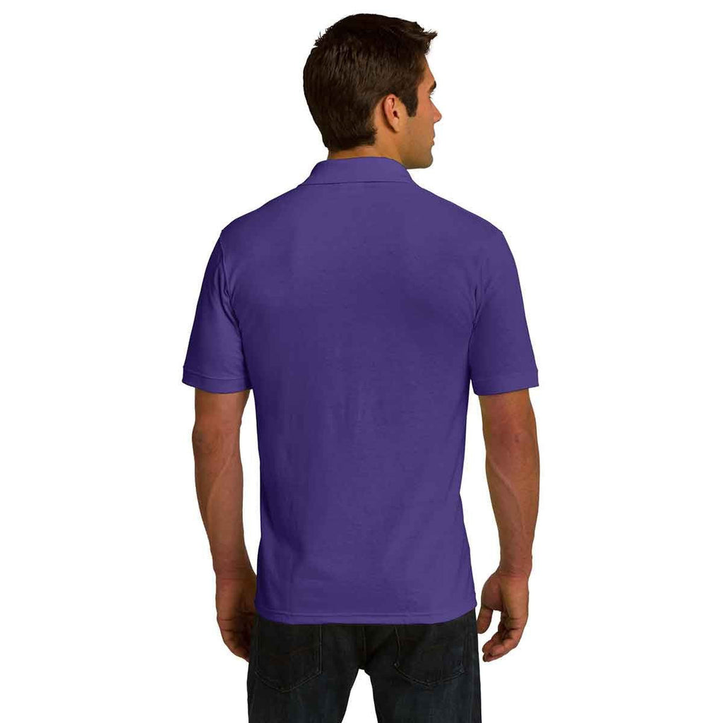 Port & Company Men's Purple Ring Spun Pique Polo