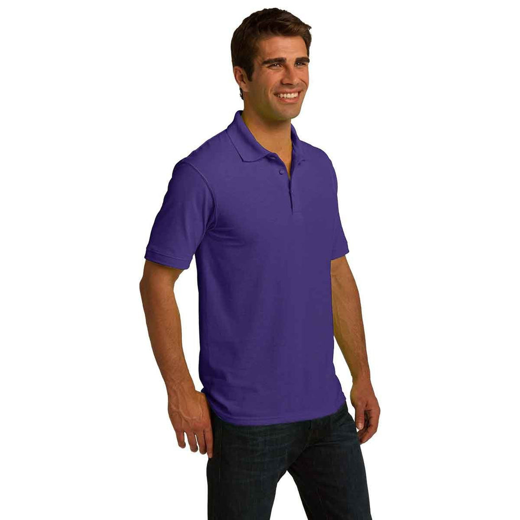 Port & Company Men's Purple Ring Spun Pique Polo