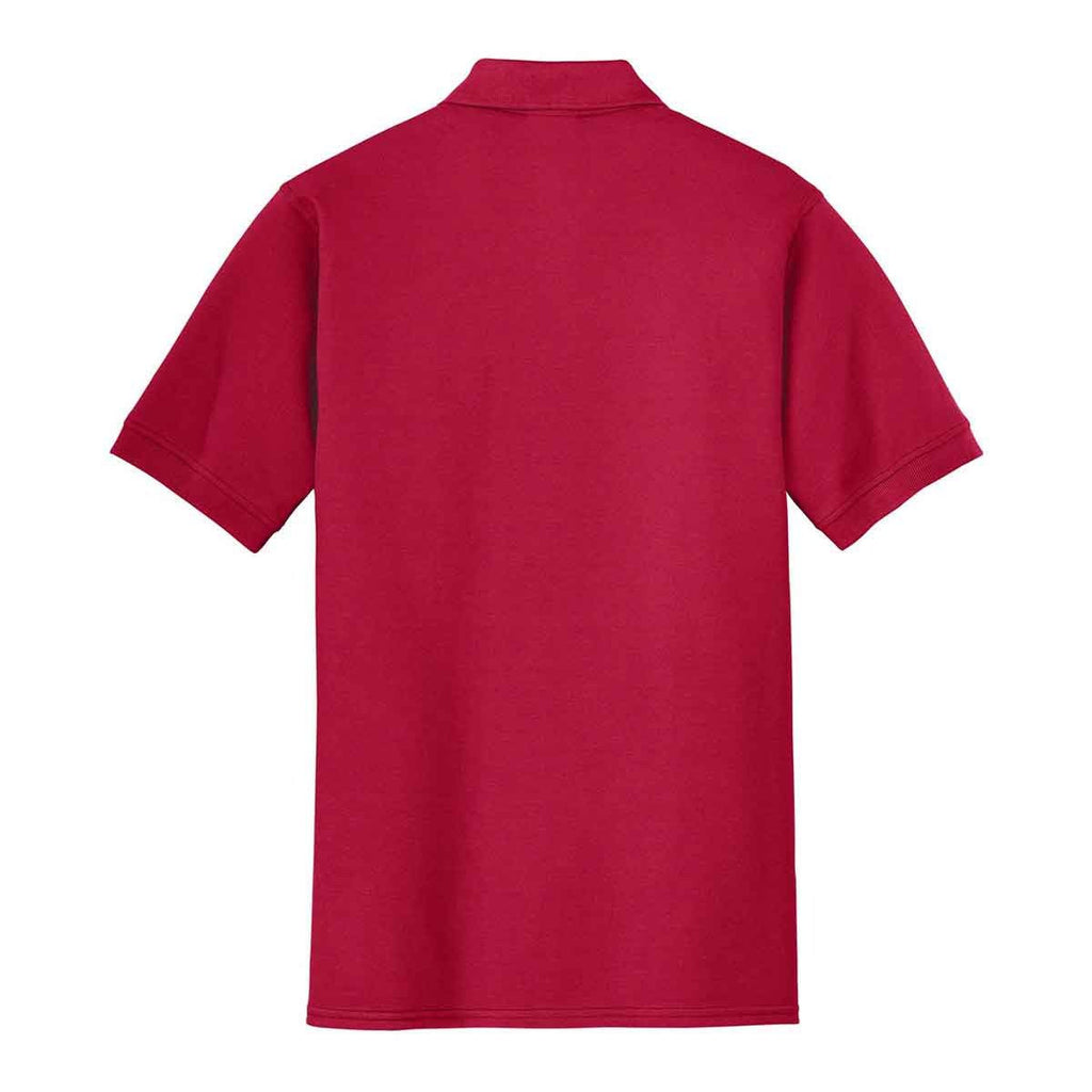 Port & Company Men's Red Ring Spun Pique Polo