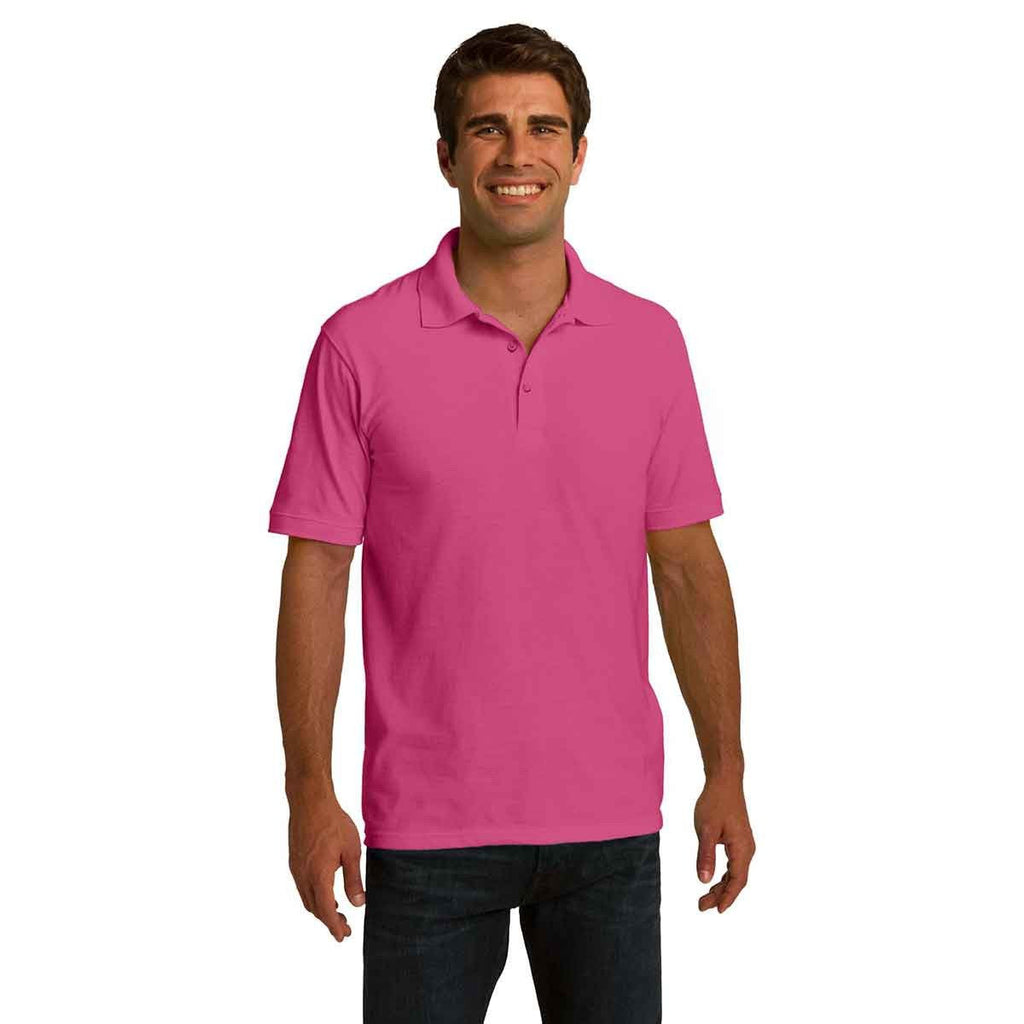 Port & Company Men's Sangria Ring Spun Pique Polo