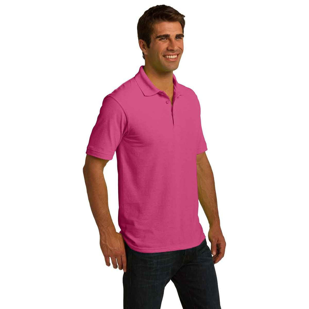 Port & Company Men's Sangria Ring Spun Pique Polo