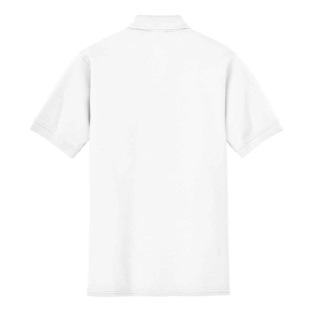 Port & Company Men's White Ring Spun Pique Polo