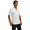 Port & Company Men's White Ring Spun Pique Polo