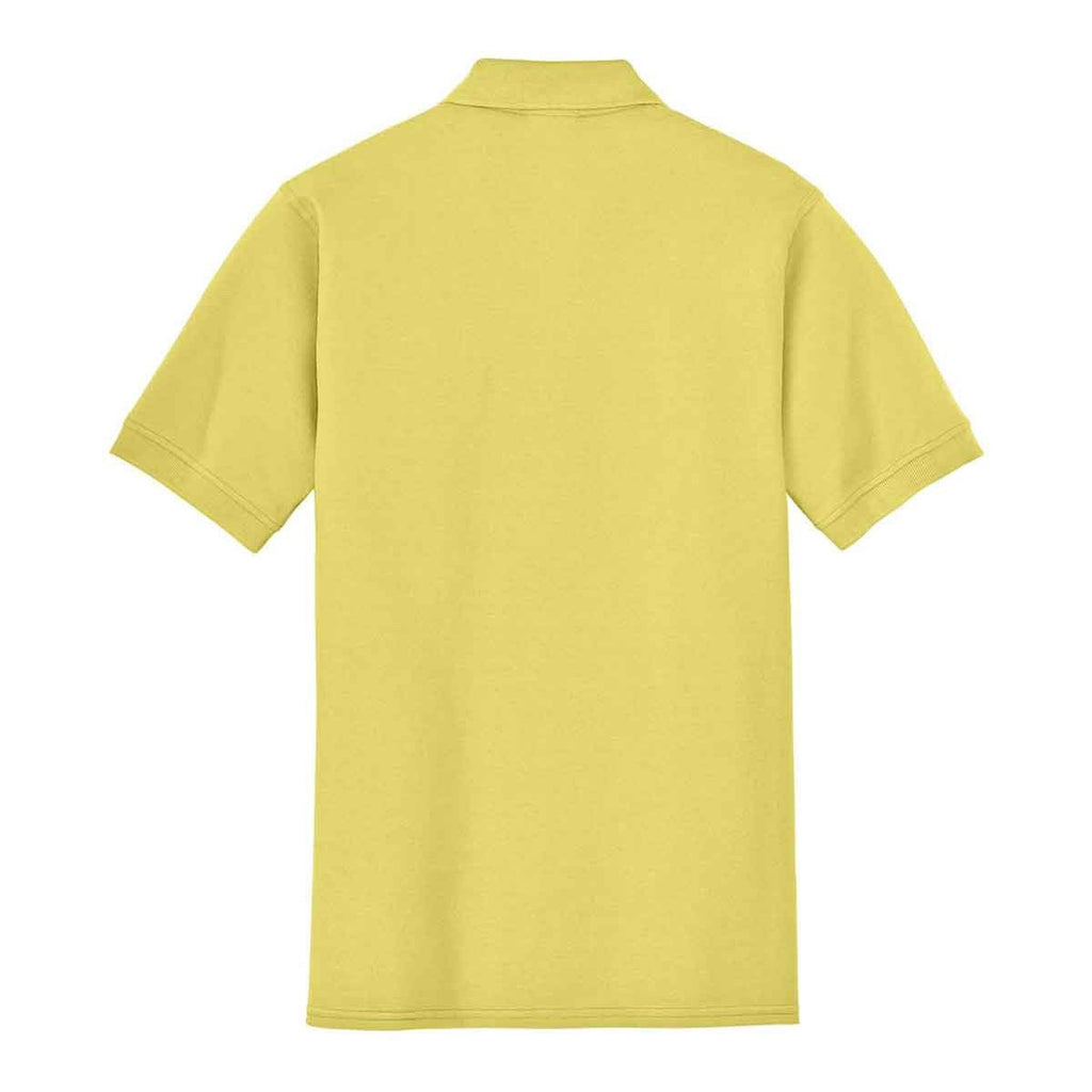 Port & Company Men's Yellow Ring Spun Pique Polo