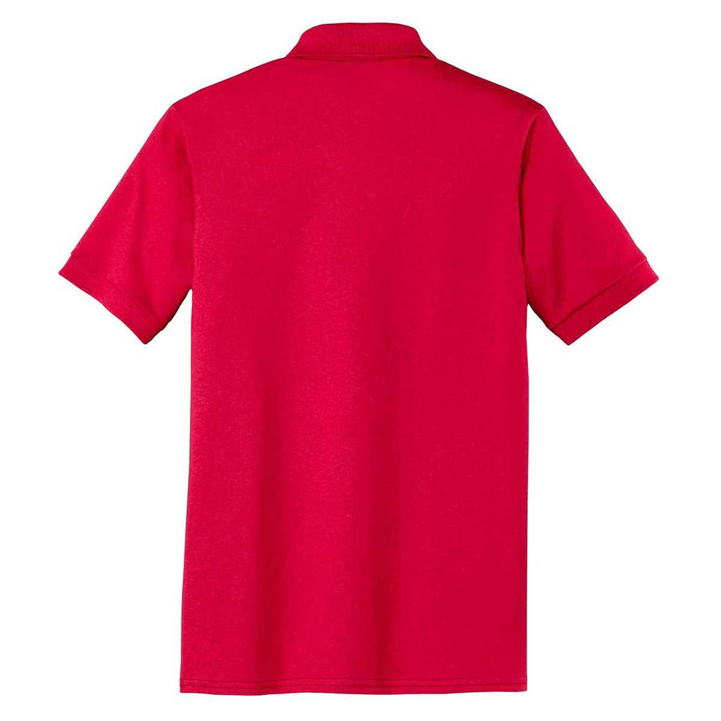 Port & Company Men's Red Core Blend Jersey Knit Pocket Polo