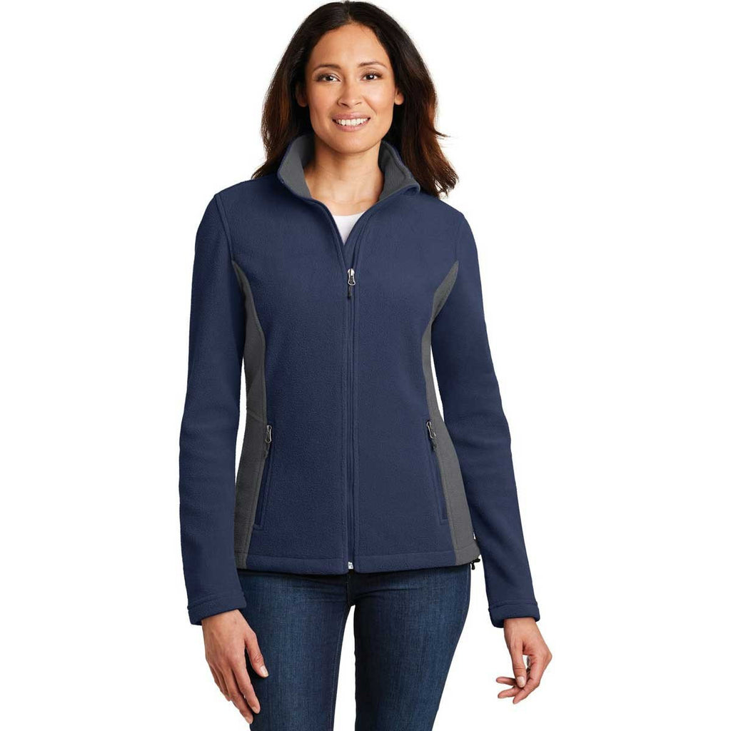 Port Authority Women's True Navy/Battleship Grey Colorblock Value Fleece Jacket
