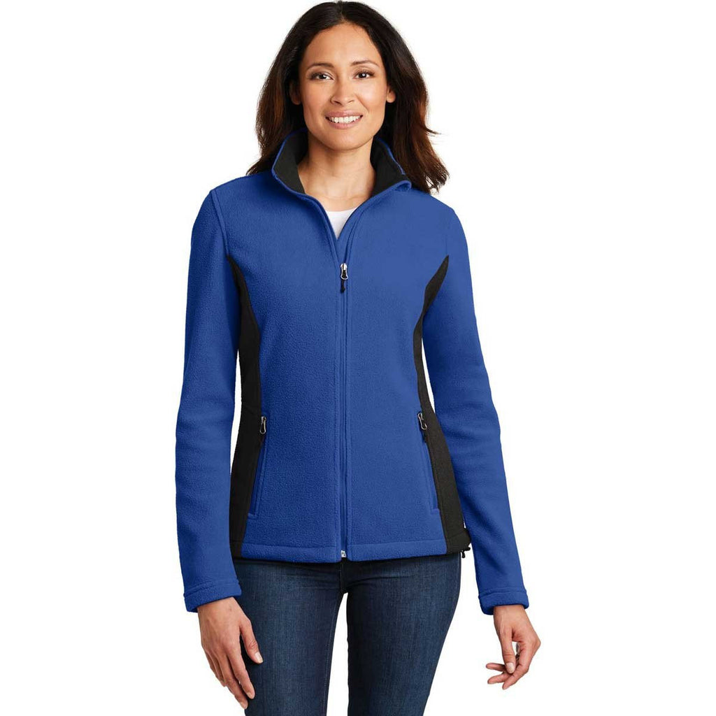 Port Authority Women's True Royal/Black Colorblock Value Fleece Jacket