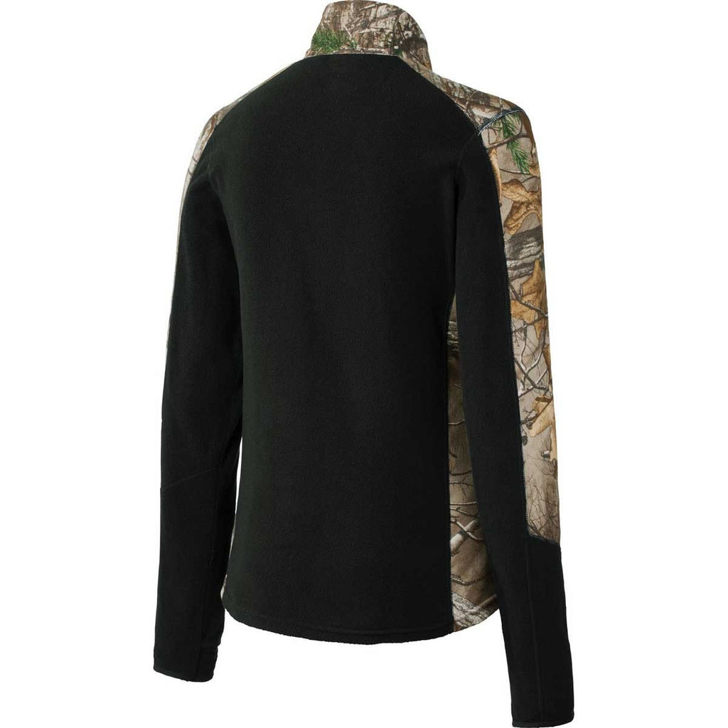 Port Authority Women's Black/Realtree Xtra Camouflage Microfleece Full-Zip Jacket