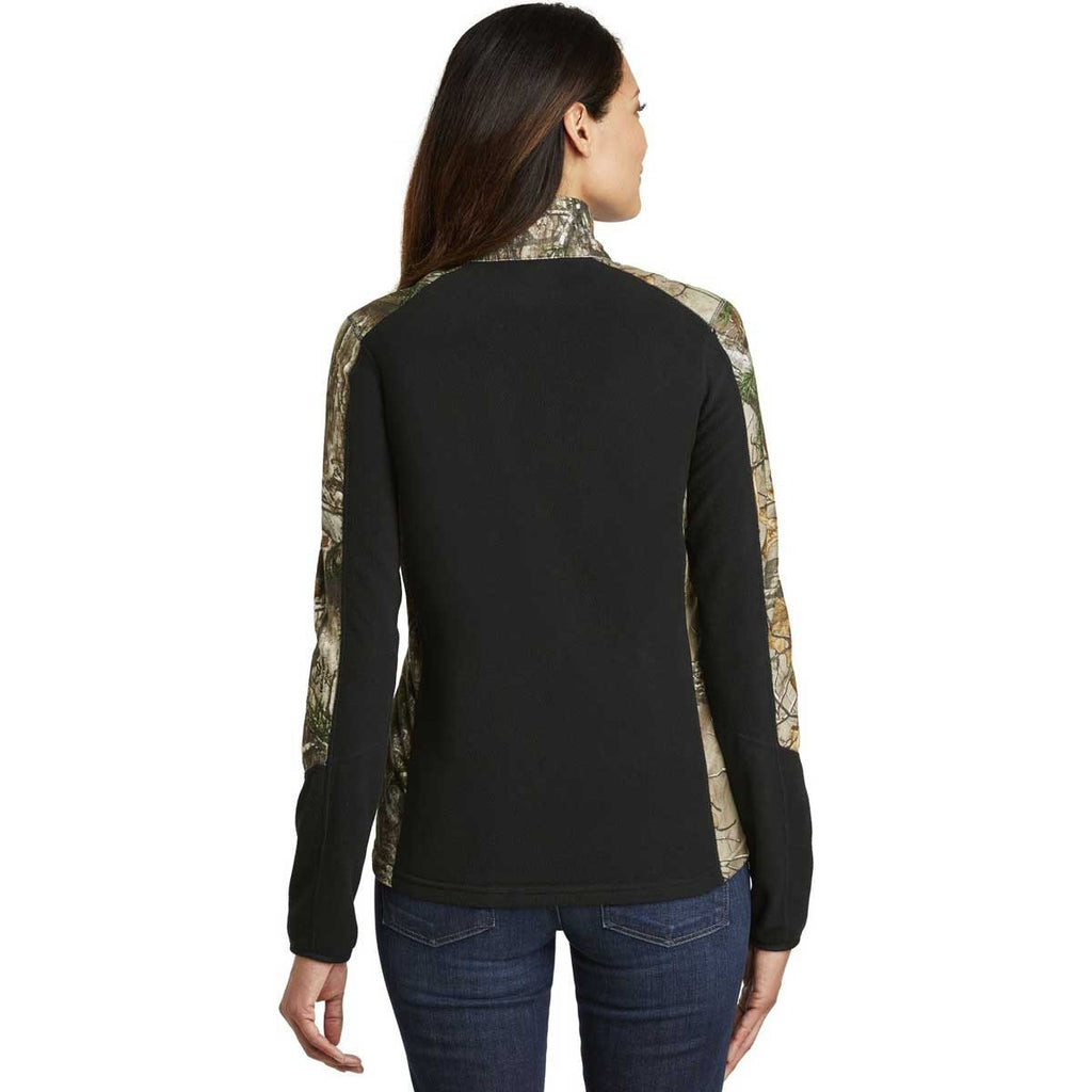 Port Authority Women's Black/Realtree Xtra Camouflage Microfleece Full-Zip Jacket