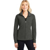 Port Authority Women's Black Charcoal Heather Microfleece Full-Zip Jacket