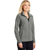 Port Authority Women's Pearl Grey Heather Microfleece Full-Zip Jacket