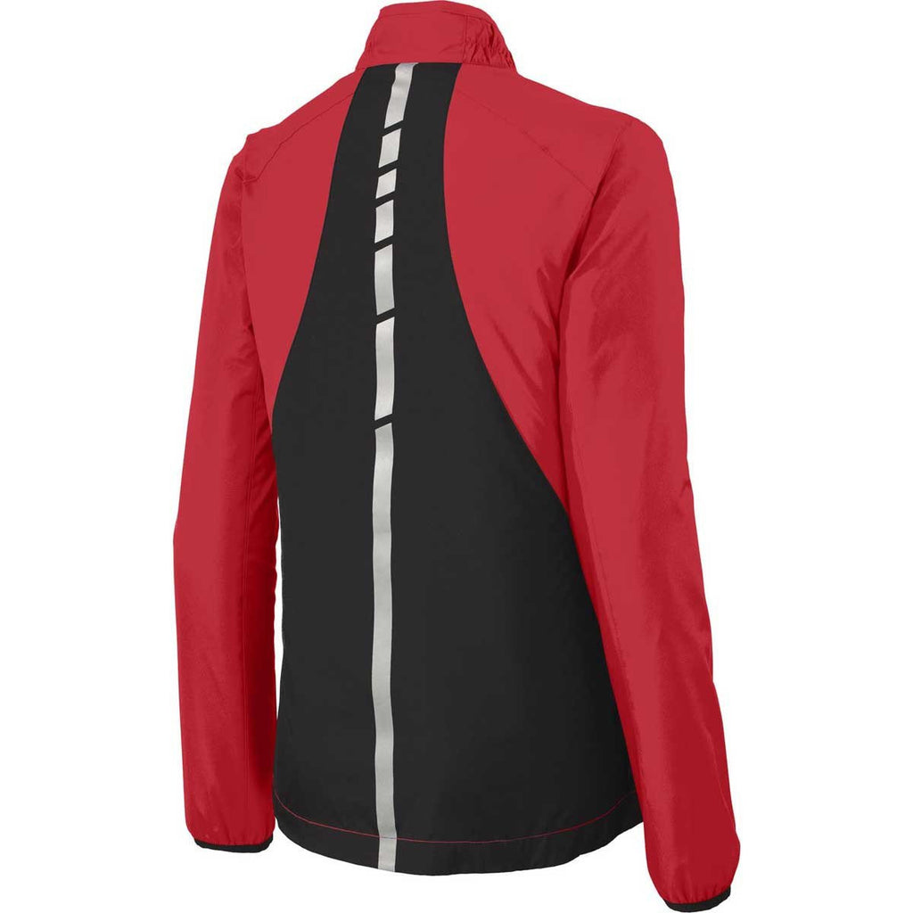 Port Authority Women's Rich Red/Deep Black Zephyr Reflective Hit Full-Zip Jacket
