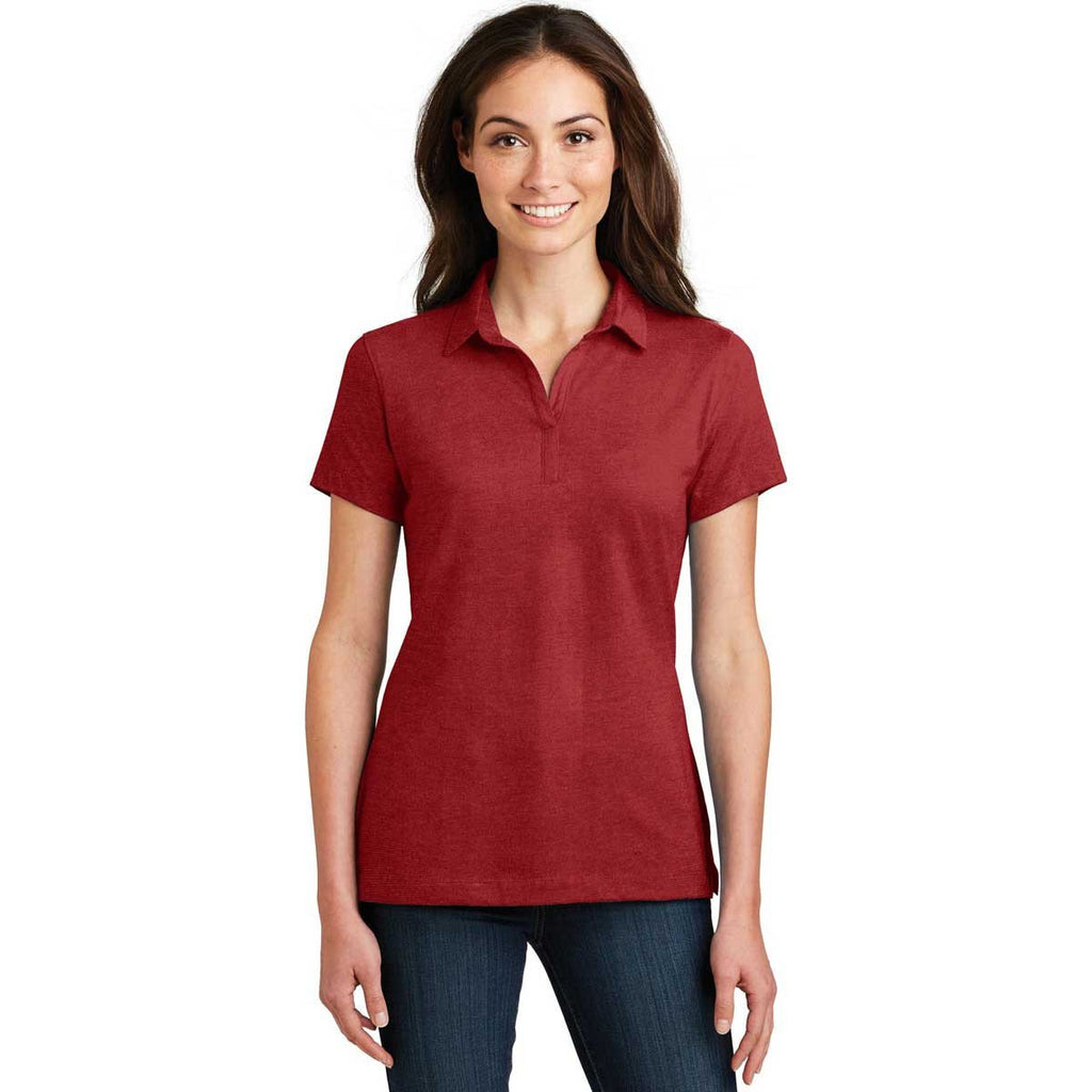 Port Authority Women's Flame Red Meridian Cotton Blend Polo