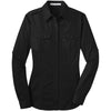 port-authority-women-black-twill-shirt