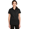 Port Authority Women's Black Short Sleeve SuperPro Twill Shirt