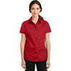 Port Authority Women's Rich Red Short Sleeve SuperPro Twill Shirt