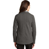 Port Authority Women's Charcoal Heather/Medium Grey Heather Interlock Cardigan