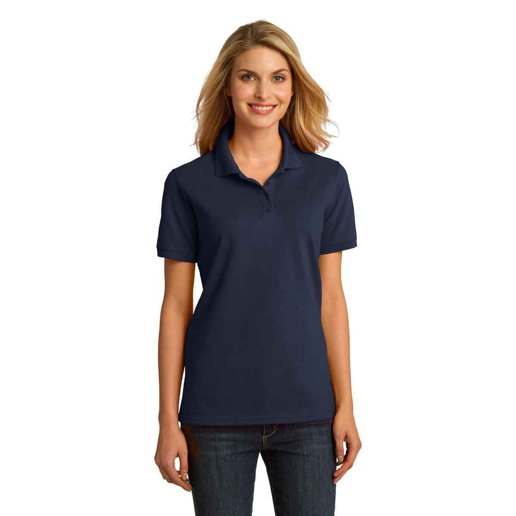 Port & Company Women's Deep Navy Ring Spun Pique Polo