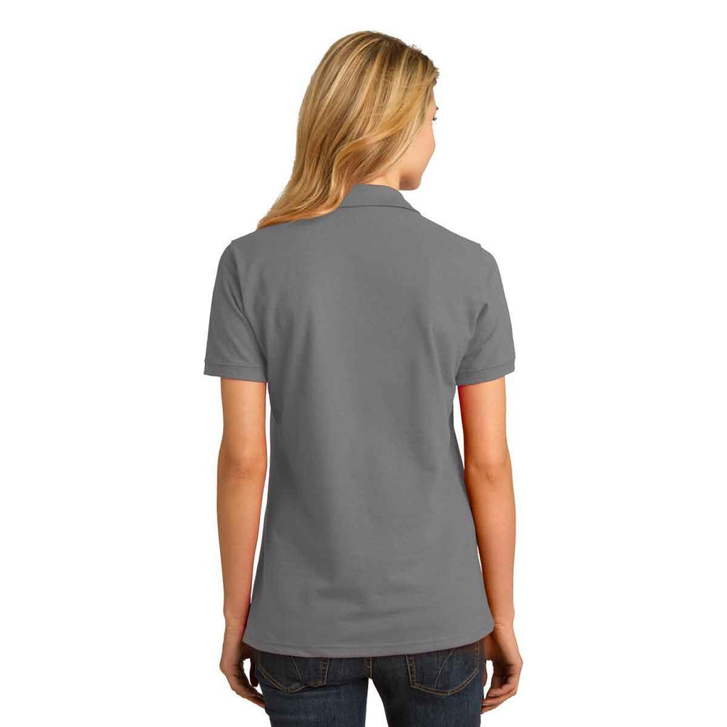 Port & Company Women's Medium Grey Ring Spun Pique Polo