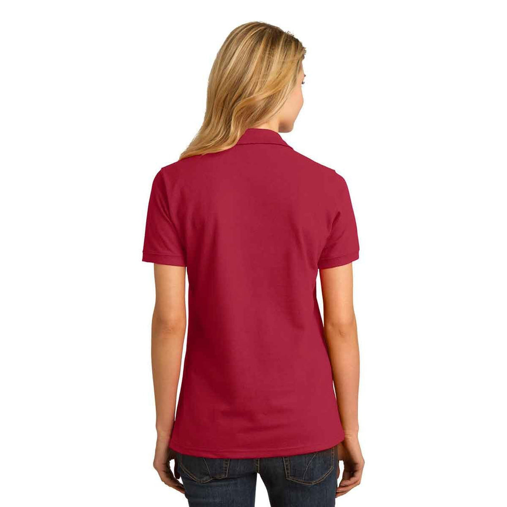 Port & Company Women's Red Ring Spun Pique Polo