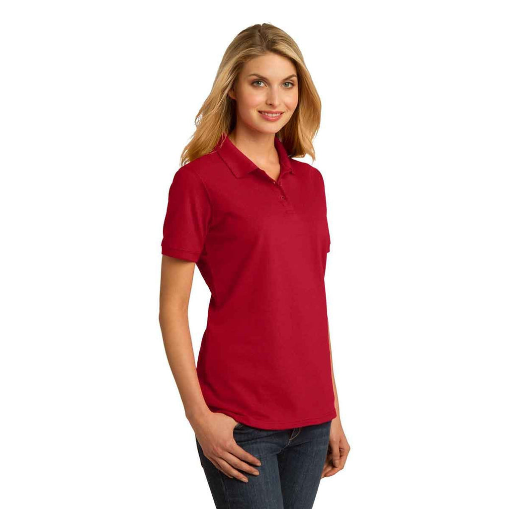 Port & Company Women's Red Ring Spun Pique Polo