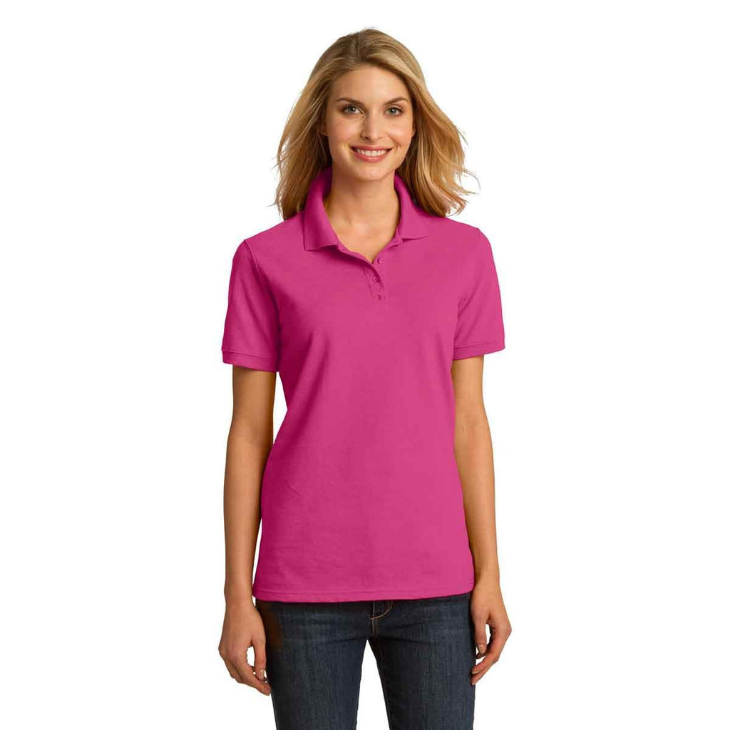 Port & Company Women's Sangria Ring Spun Pique Polo
