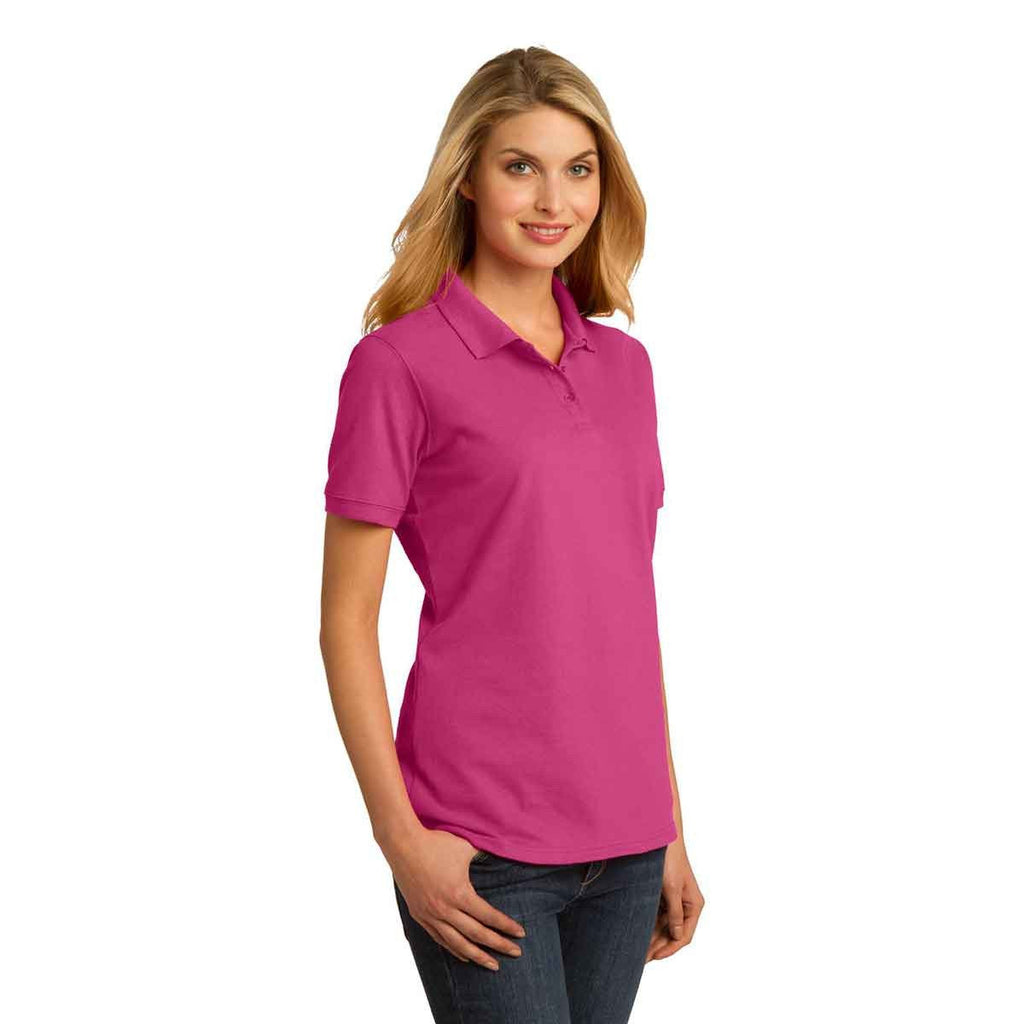 Port & Company Women's Sangria Ring Spun Pique Polo
