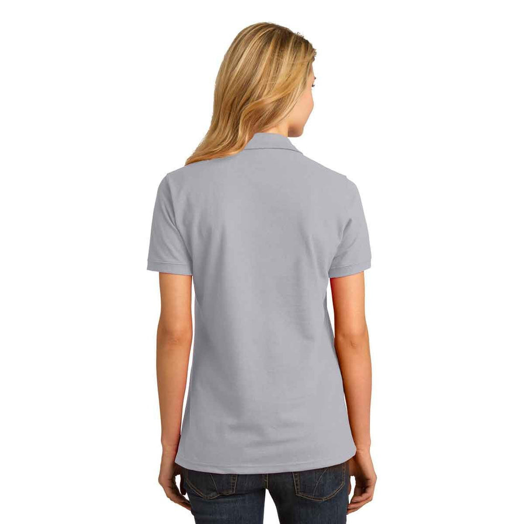Port & Company Women's Silver Ring Spun Pique Polo