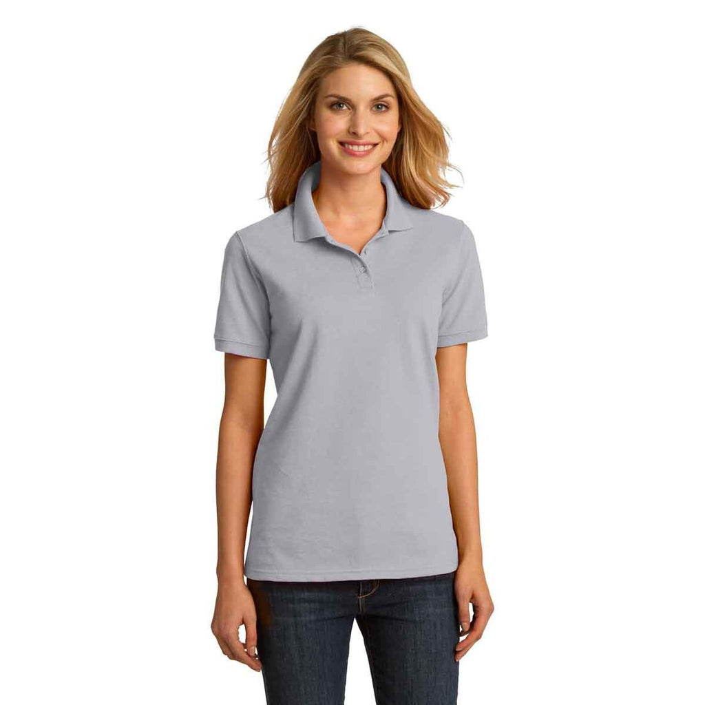 Port & Company Women's Silver Ring Spun Pique Polo