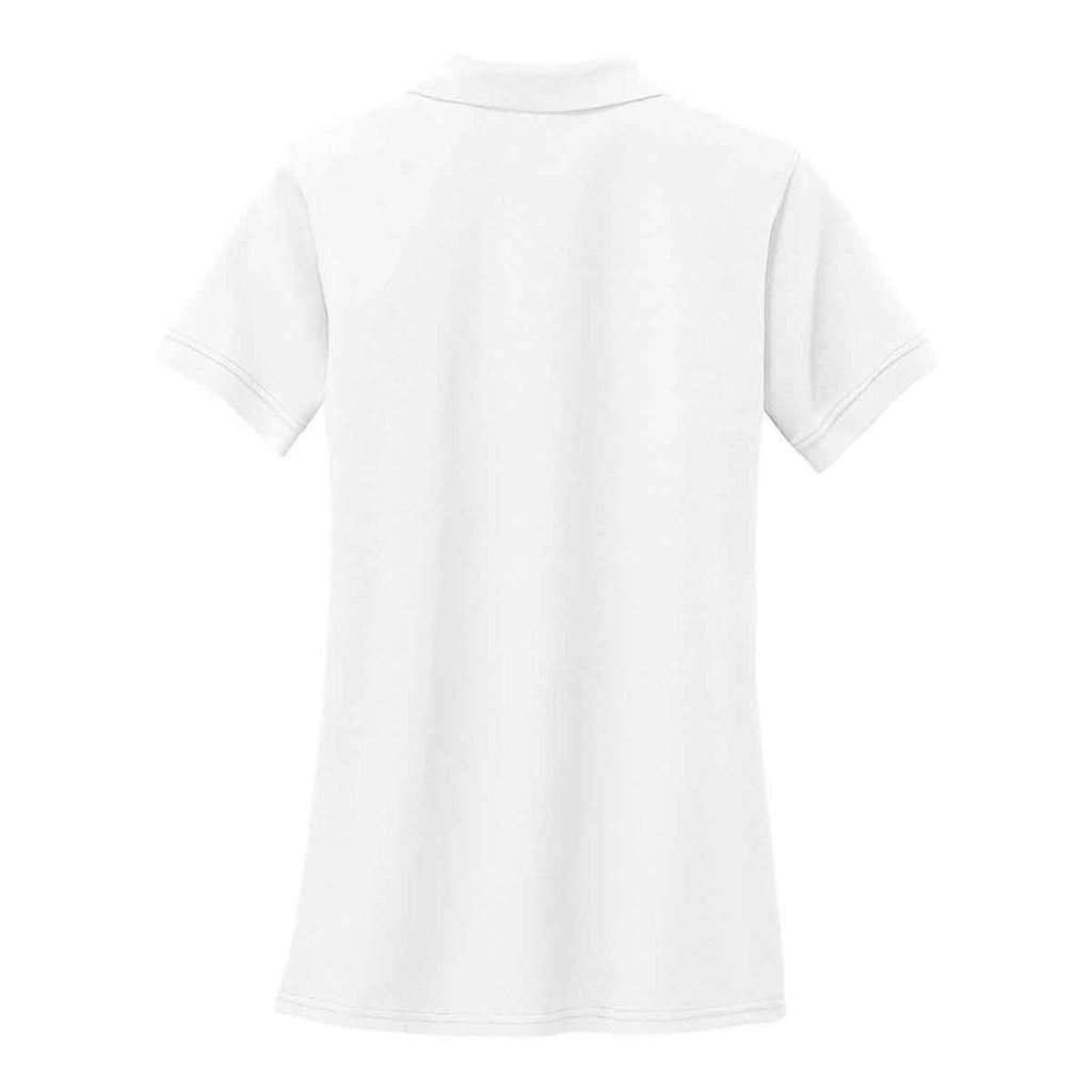 Port & Company Women's White Ring Spun Pique Polo