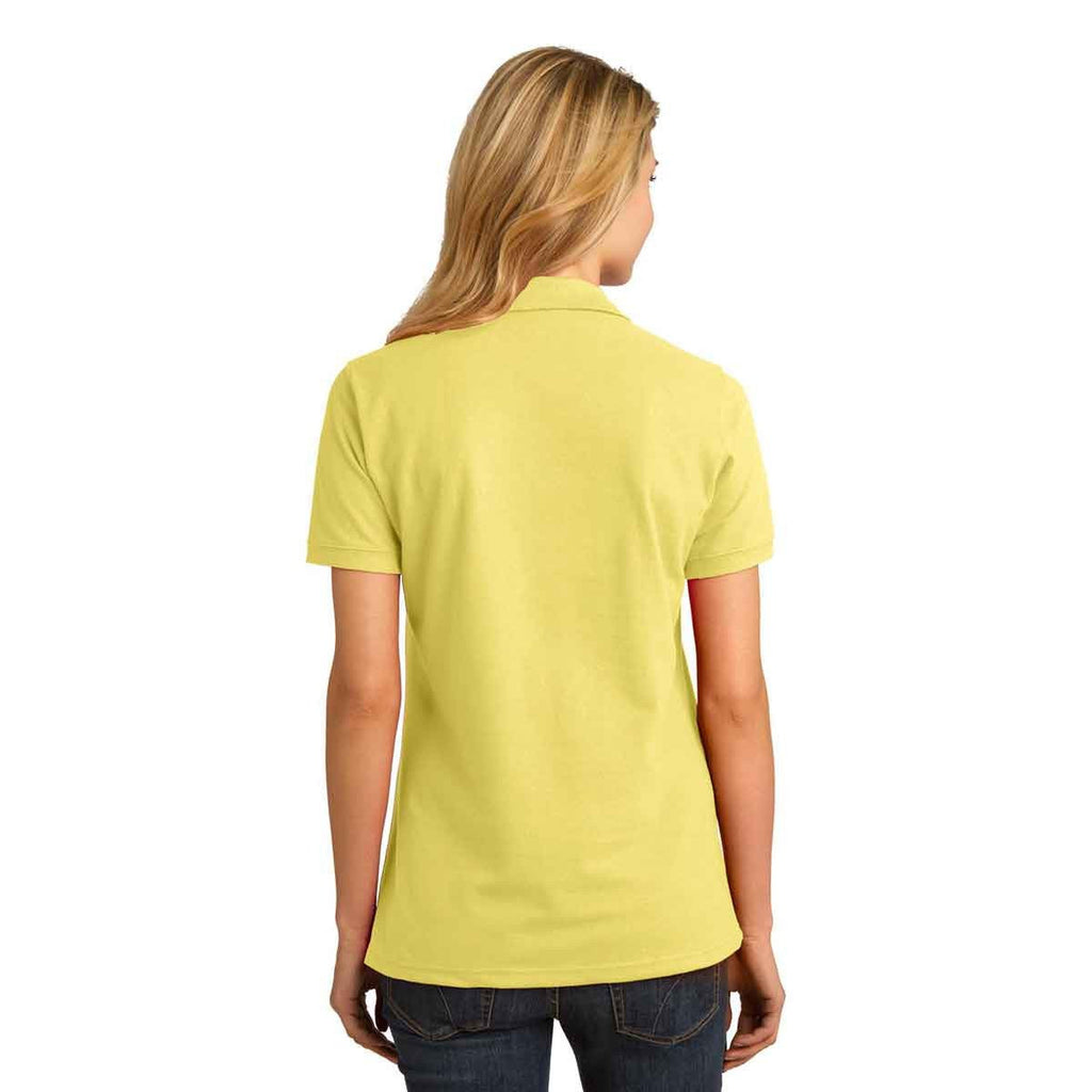 Port & Company Women's Yellow Ring Spun Pique Polo