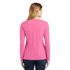 Port & Company Women's New Pink Long Sleeve Fan Favorite V-Neck Tee