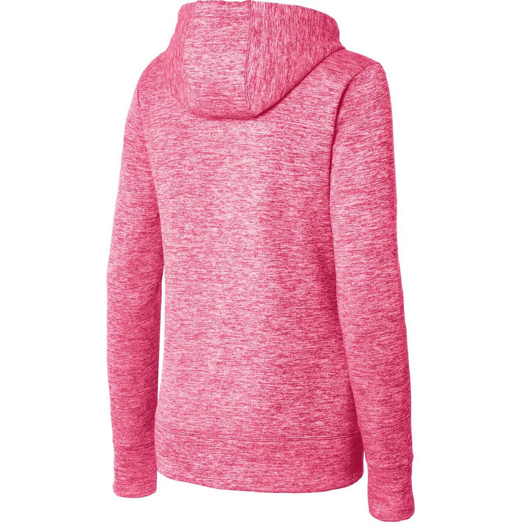 Sport-Tek Women's Power Pink PosiCharge Electric Heather Fleece Hooded Pullover