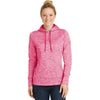 Sport-Tek Women's Power Pink PosiCharge Electric Heather Fleece Hooded Pullover
