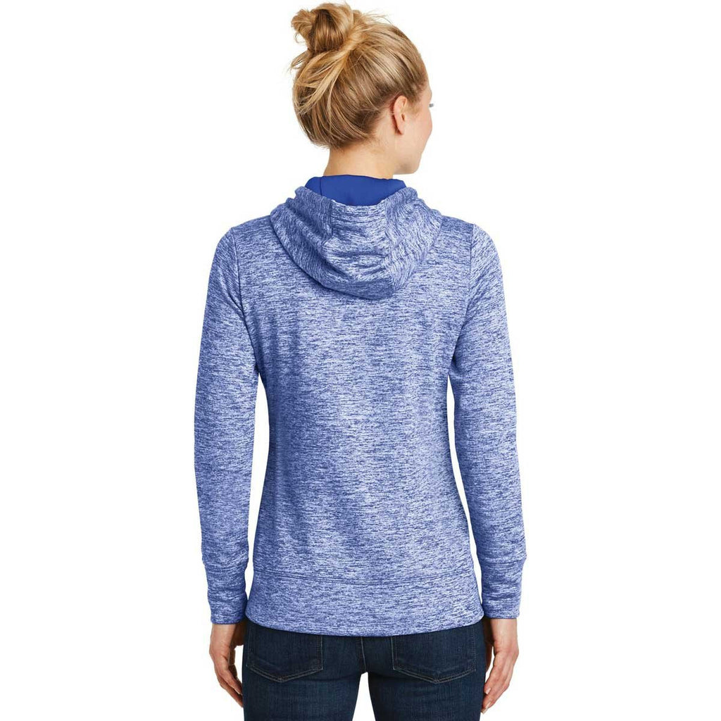 Sport-Tek Women's True Royal PosiCharge Electric Heather Fleece Hooded Pullover