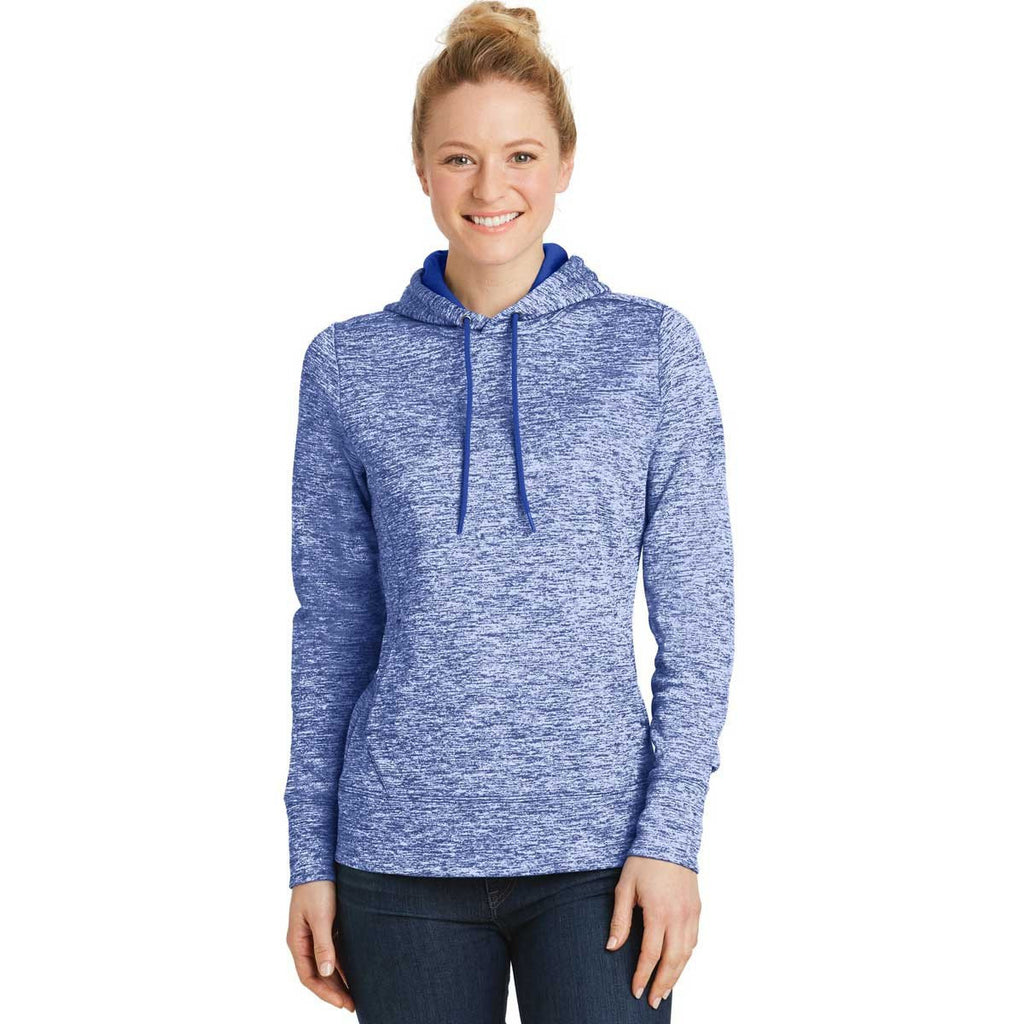 Sport-Tek Women's True Royal PosiCharge Electric Heather Fleece Hooded Pullover