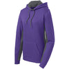 Sport-Tek Women's Purple/Dark Smoke Grey Sport-Wick Fleece Colorblock Hooded Pullover