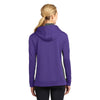 Sport-Tek Women's Purple/Dark Smoke Grey Sport-Wick Fleece Colorblock Hooded Pullover