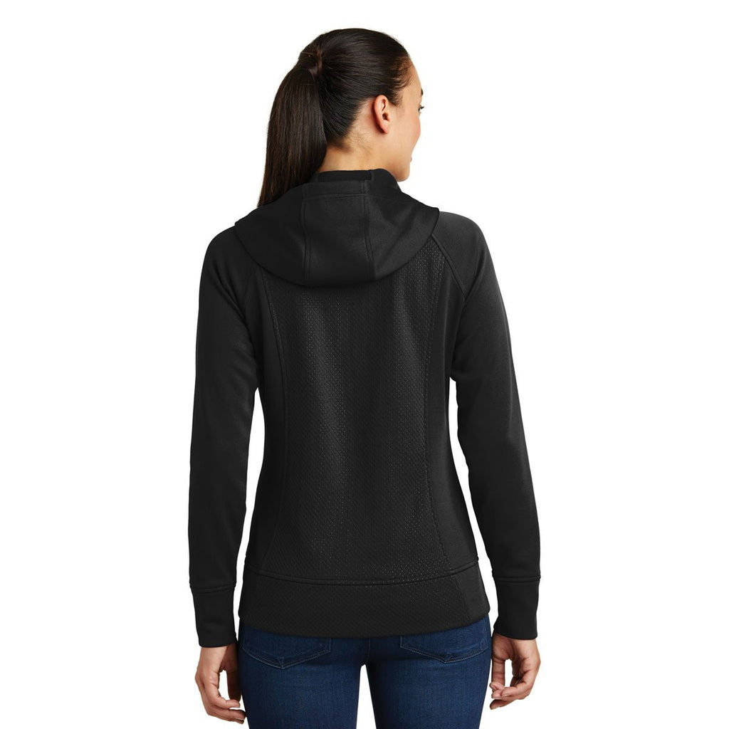 Sport-Tek Women's Black Rival Tech Fleece Full-Zip Hooded Jacket